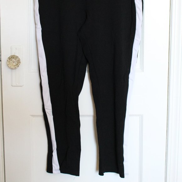 Black Leggings with White Stripe - Picture 2 of 6